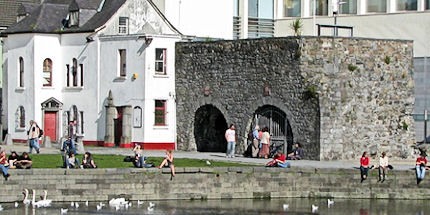 The stone Spanish Arch on the banks of the River Corrib
